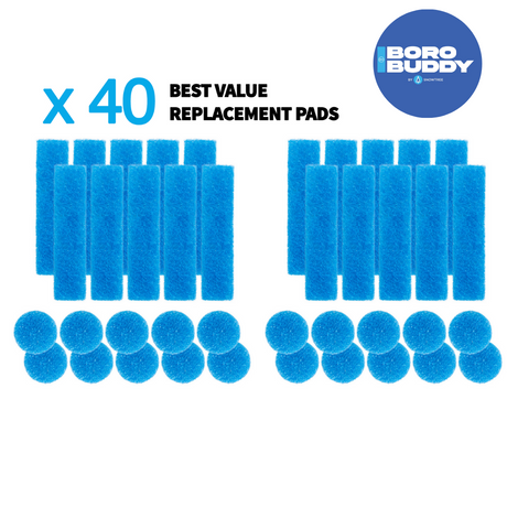 Snowtree BoroBuddy Cleaning Pads, 40-pack with 20 large and 20 small pads, for efficient cleaning