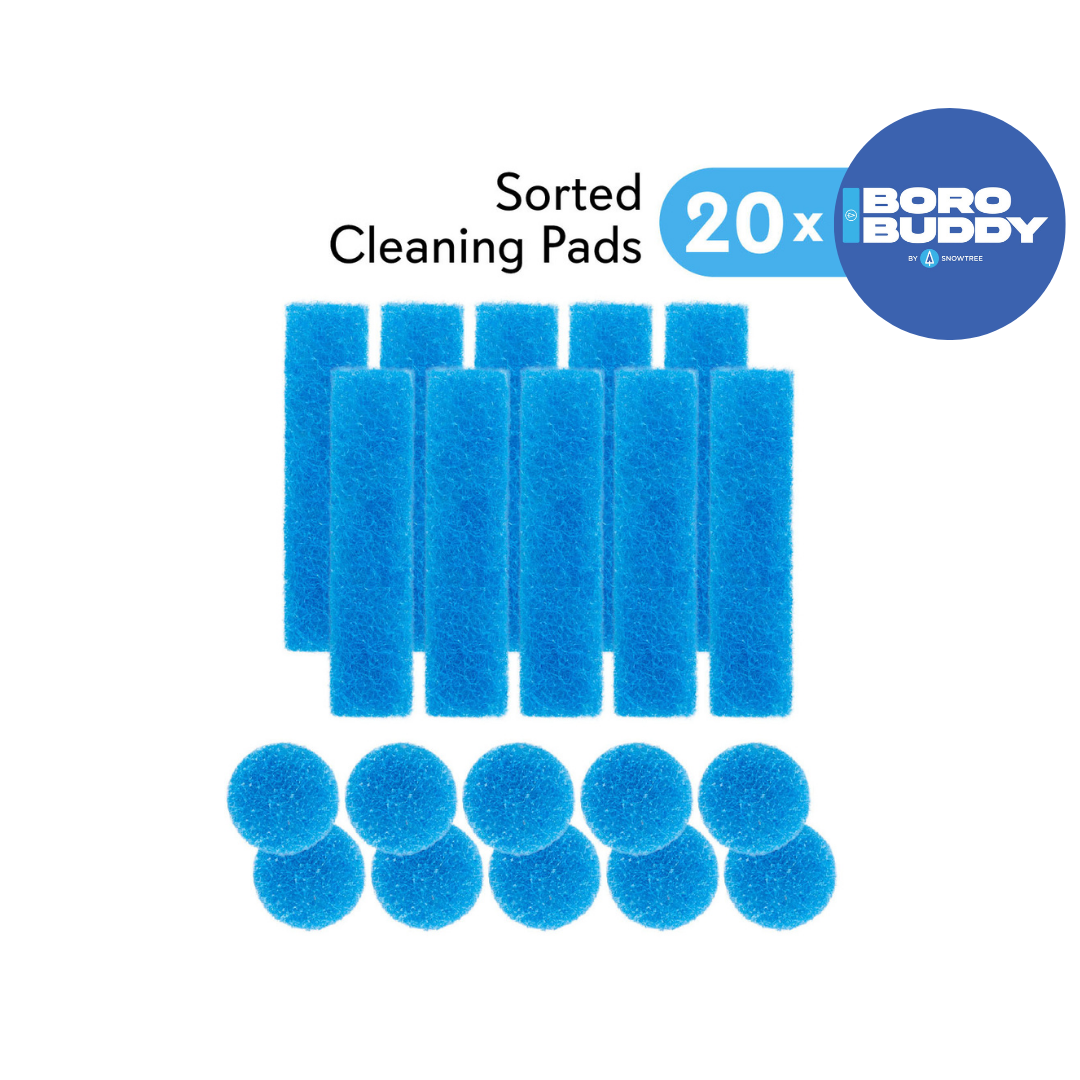 Snowtree BoroBuddy Cleaning Pads, 20-pack with 10 of each size for efficient cleaning