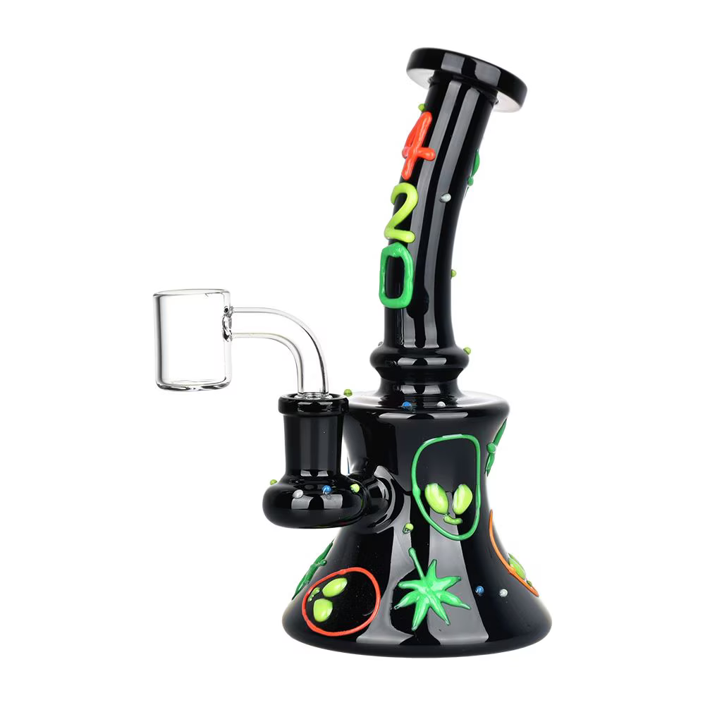 420 Alien Glow In The Dark Glass Dab Rig | 6.5" | 14mm F