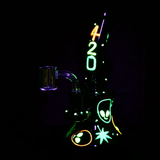 420 Alien Glow In The Dark Glass Dab Rig | 6.5" | 14mm F