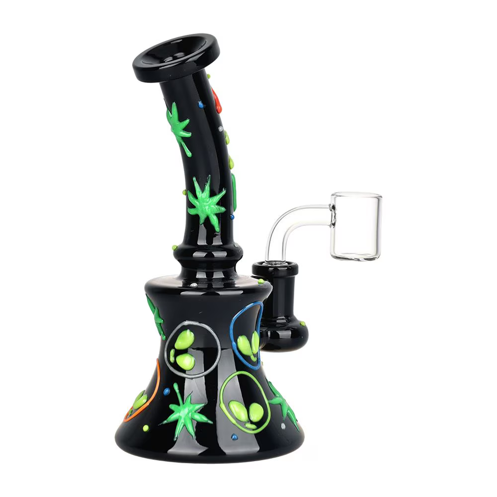 420 Alien Glow In The Dark Glass Dab Rig | 6.5" | 14mm F