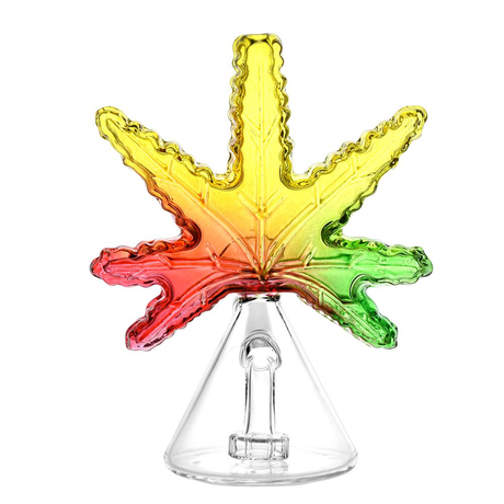 420 Leaf Glass Water Pipe | 6.5" | 14mm F | Colors Vary