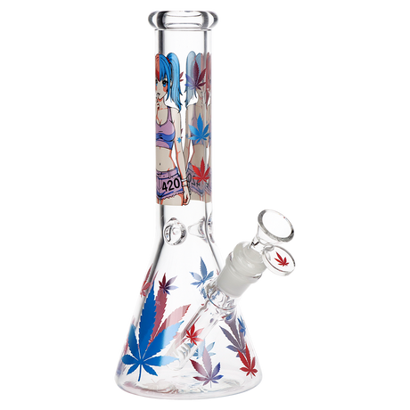 420 Anime Girl Beaker Glass Water Pipe | 10" | 14mm F