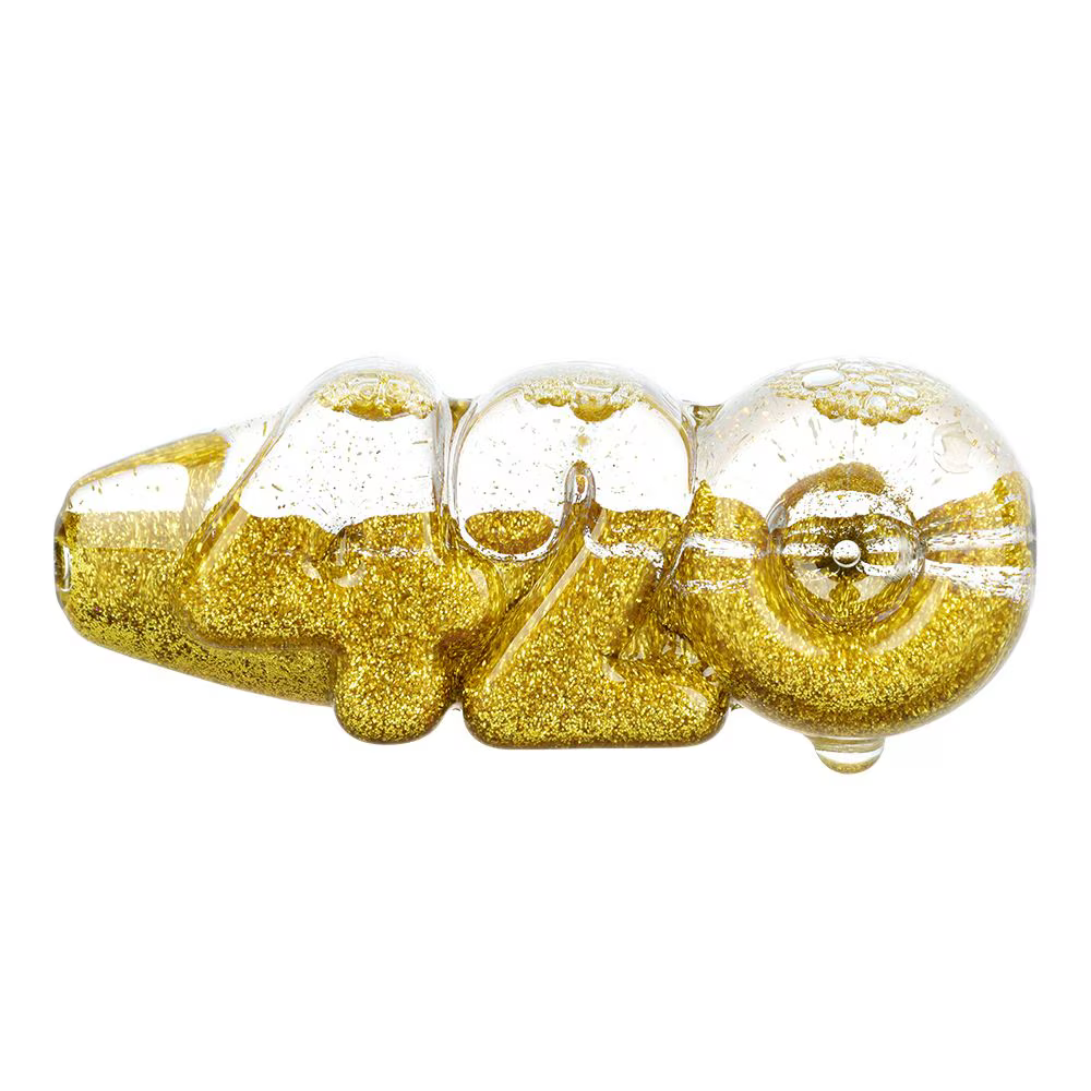 Glitter Glycerin 420 Glass Hand Pipe | 4.25" | Assorted Colors | 4ct Bundle