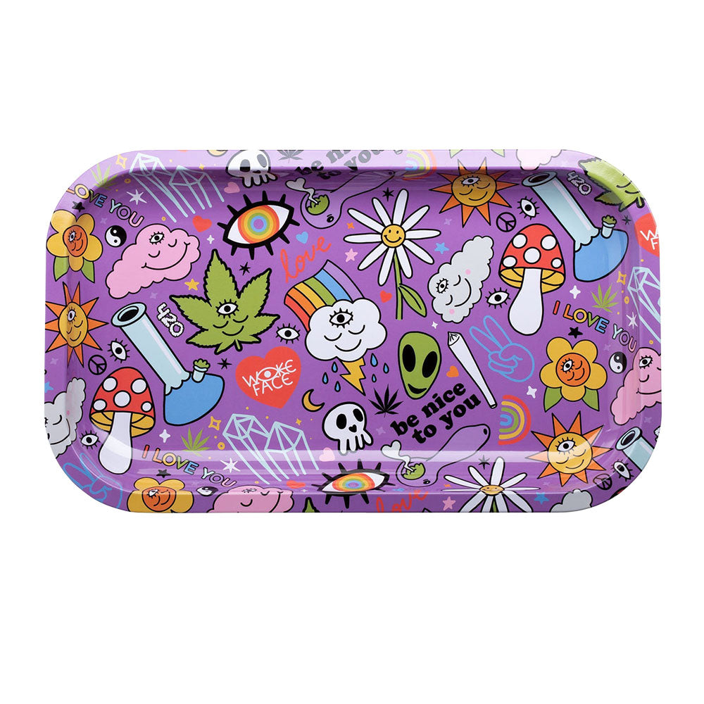 420 Science Artist Series Medium Metal Rolling Tray with Colorful Fun & Novelty Design
