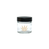 420 Science Clear Screw Top Jar with Gold Leaf design, compact and portable stash storage