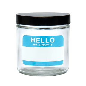 420 Science Clear Screw Top Jar - Front View with Write & Erase Label