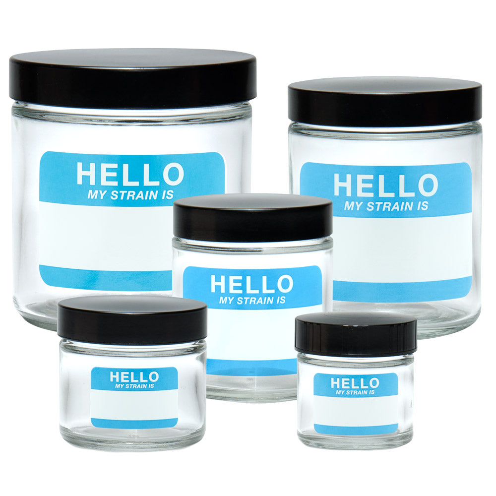 Set of 420 Science Clear Screw Top Jars with Write & Erase Labels in Various Sizes