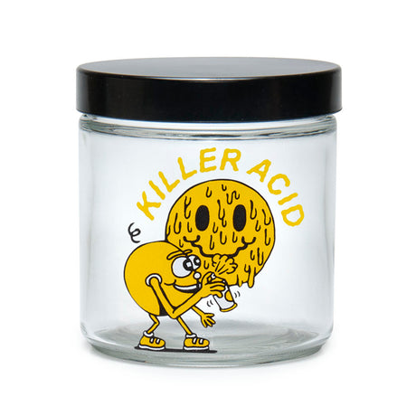 420 Science Clear Screw Top Jar with Killer Acid Design - Compact and Portable
