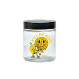 420 Science Clear Screw Top Jar featuring a Killer Acid design, front view on a white background