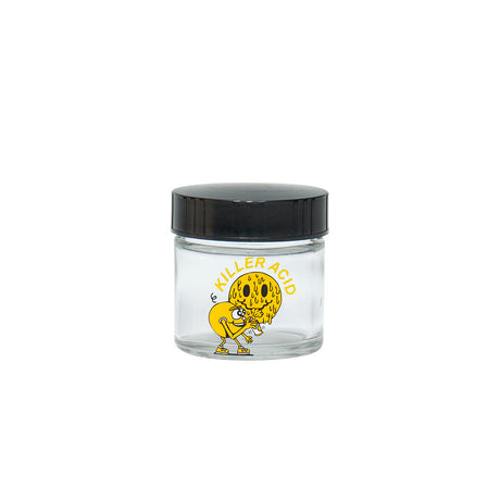 420 Science Clear Screw Top Jar with Miles of Smiles design, compact and portable