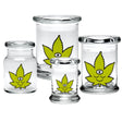 Set of 420 Science Pop Top Jars with Toke Face design, clear borosilicate glass, in various sizes