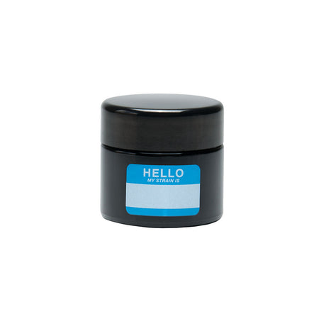 420 Science UV Screw Top Jar, Hello Write & Erase label, compact design, front view on white
