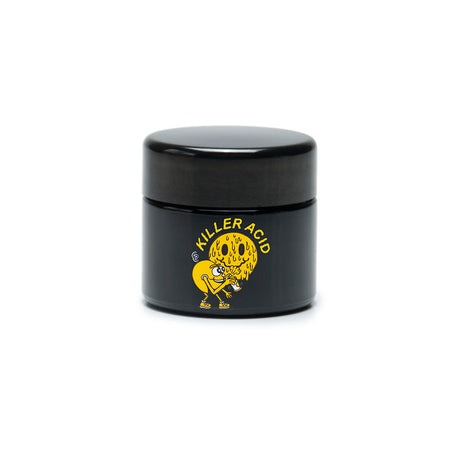 420 Science UV Screw Top Jar, black with 'Killer Acid' design, portable stash storage
