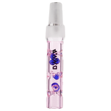 DynaVap BB6 Midsection in Pink, Front View, Glass Vaporizer Accessory with Blue Accents