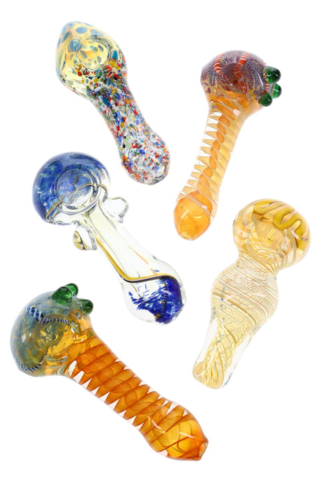 Colorful Glass Hand Pipe “Pocket Swirl” – 4½″ – Assorted Colors