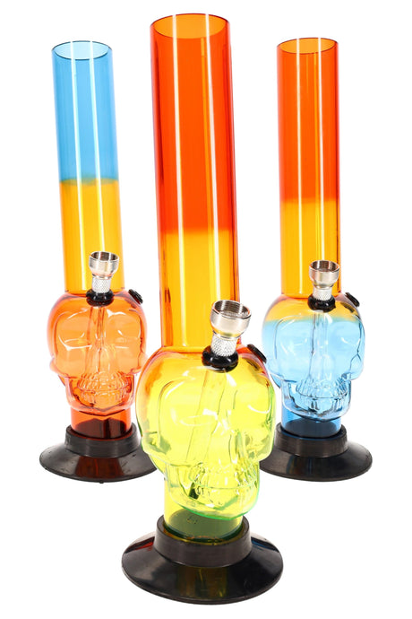Acrylic Bong “Tri-Color Pop” – 10″ – Assorted Colors