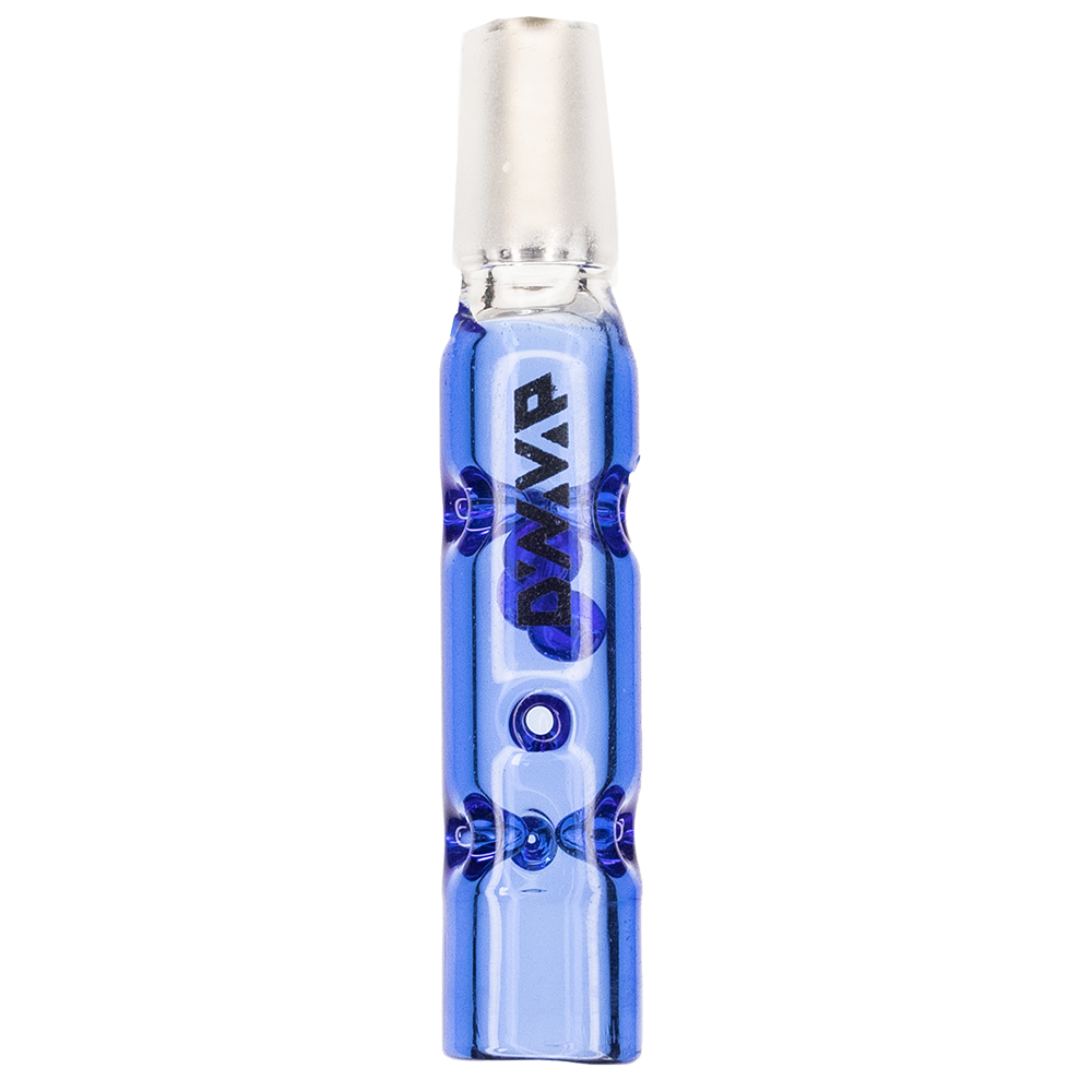 DynaVap BB3 Stem in blue, clear glass vaporizer accessory, front view on white background