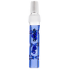 DynaVap BB6 Midsection vaporizer part in blue, clear glass with condenser, front view