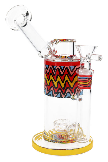 Reverse Stemless Sidecar Glass Bong “Wavelength” – Showerhead Perc – 7″