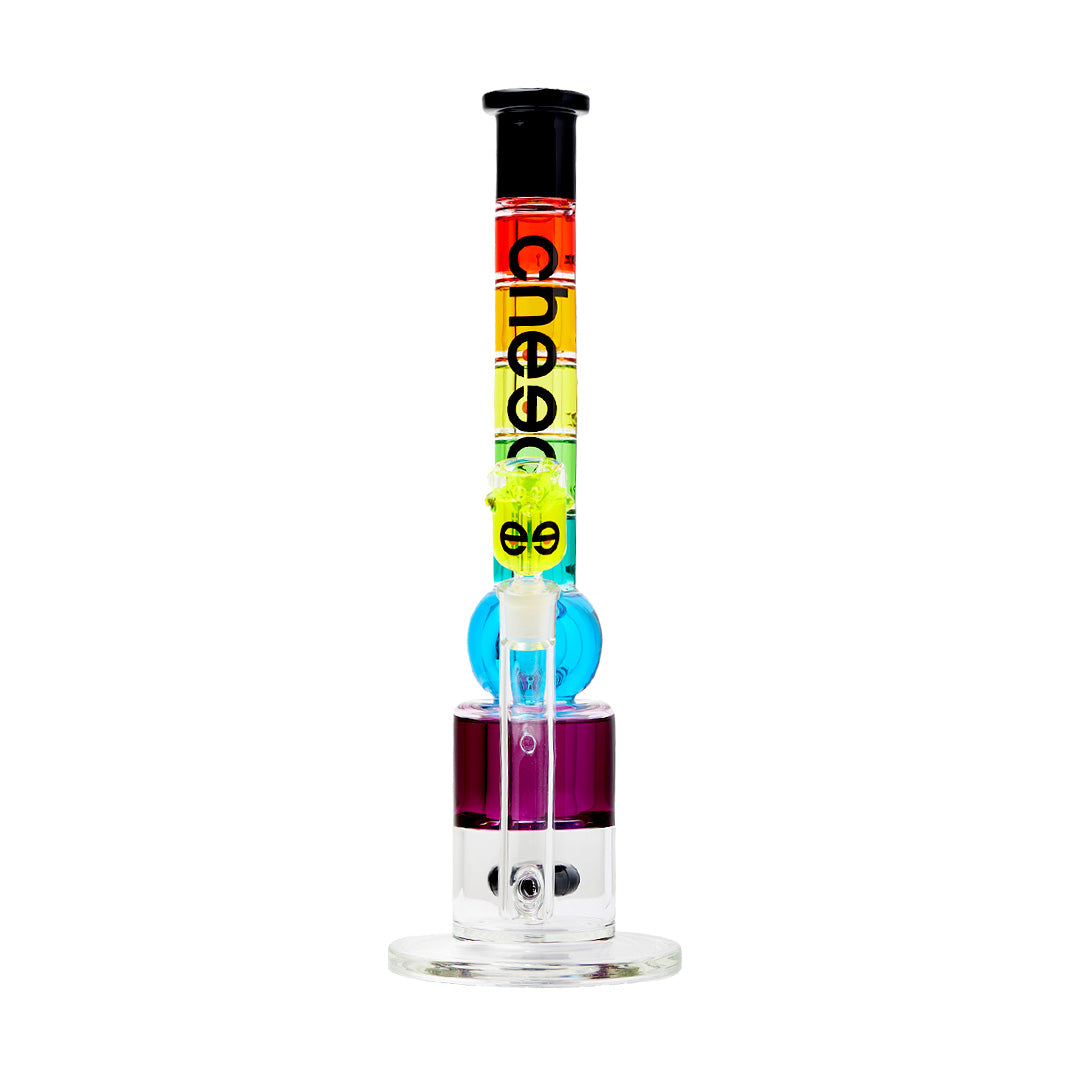 Cheech Glass 18" Rainbow Glycerin Water Pipe with 14mm Female Joint and Borosilicate Glass