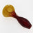 Thick Ass Glass 4" Spoon Pipe in Red/Yellow with Multi-Color Frit, Left Side Carb Hole, for Dry Herbs