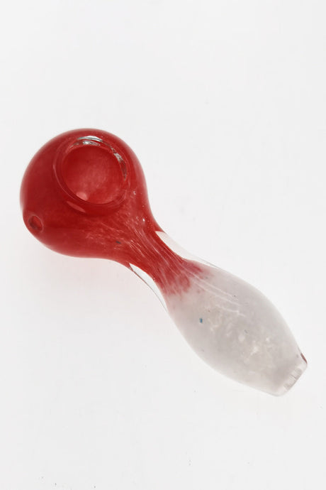 Thick Ass Glass 4.00" Spoon Pipe with Multi-Color Frit, Standard Wall, For Dry Herbs, Side View