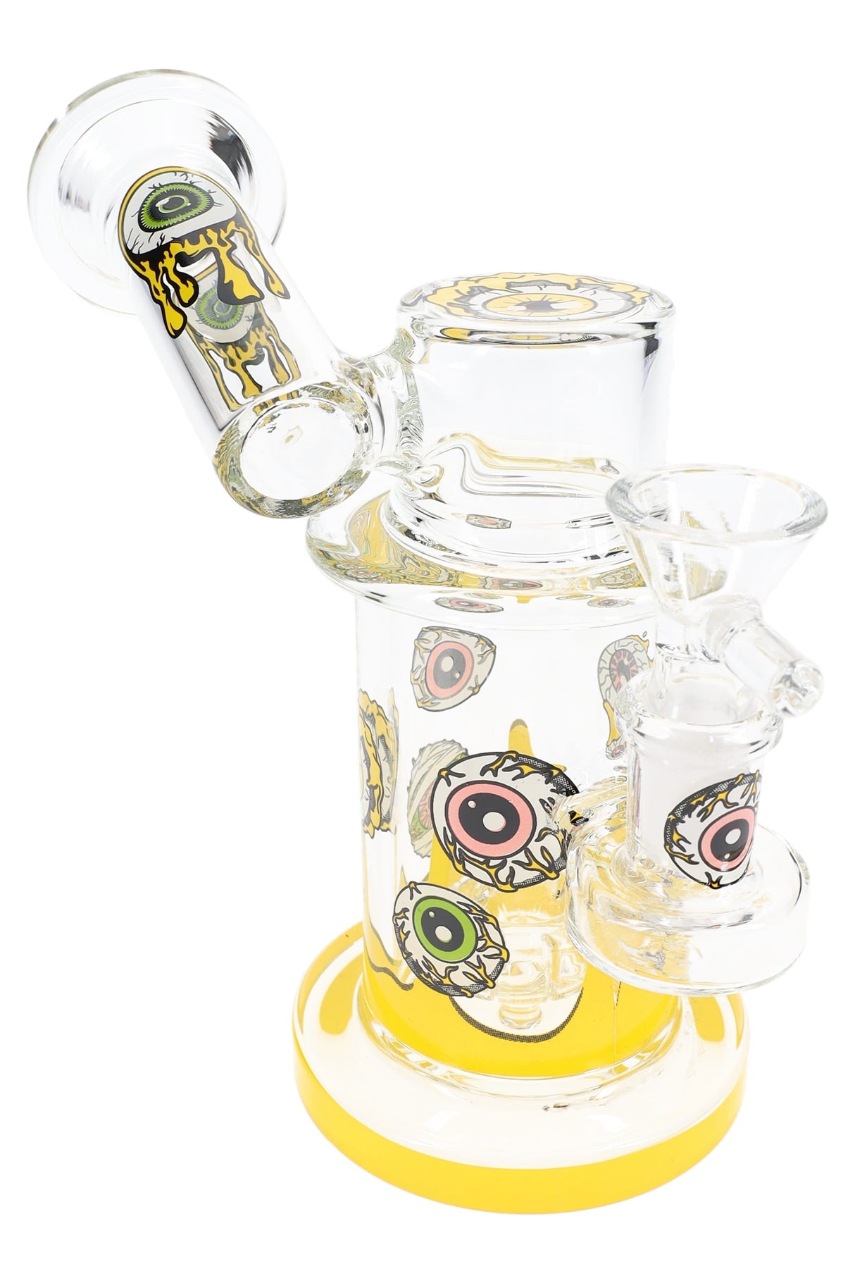 Glass Sidecar Bong “Eye Spy” – Showerhead Perc – 14.5 mm GoG – 5½″