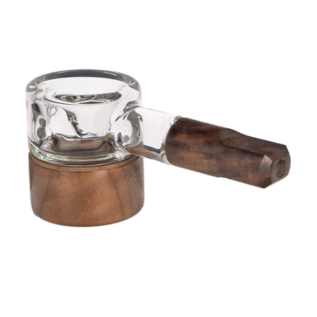 MJ Arsenal Alpine Series Granby Spoon Pipe with Borosilicate Glass and Wooden Handle - Side View