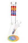 Glass Beaker Bong “Wig-Wag Wave” – 10″ – Ice Pinch – 18.8 mm GoG