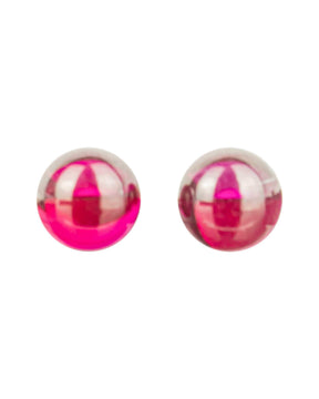 4mm Ruby Terp Pearls for Dab Rigs, Red Borosilicate Glass, Front View on White Background
