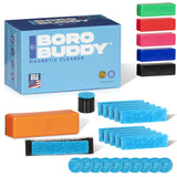 BoroBuddy™ Magnetic Cleaner set by Snowtree with colorful sponges and brush, front view on white background