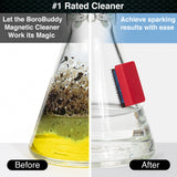 BoroBuddy Mini™ Magnetic Cleaner by Snowtree - Before and After Glass Cleaning