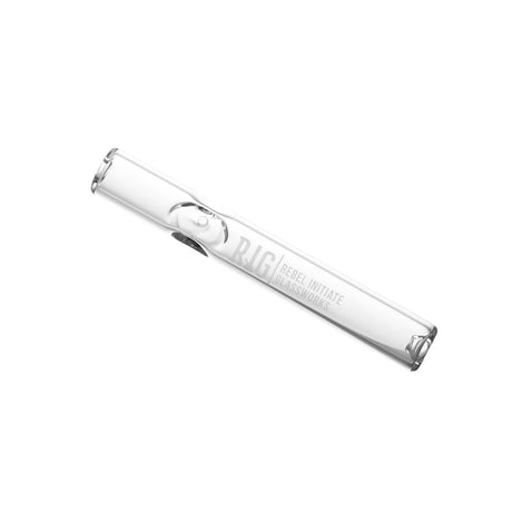 REBEL INITIATE GLASSWORKS 5'' Mini Steamroller for Dry Herbs, Clear Borosilicate Glass, Side View