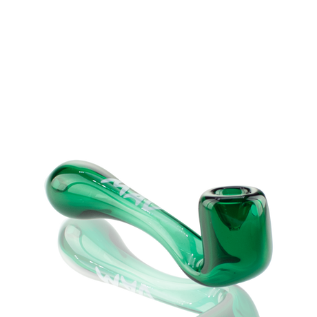 MAV Glass 5" Vibrant Green Sherlock Hand Pipe with Deep Bowl - Side View