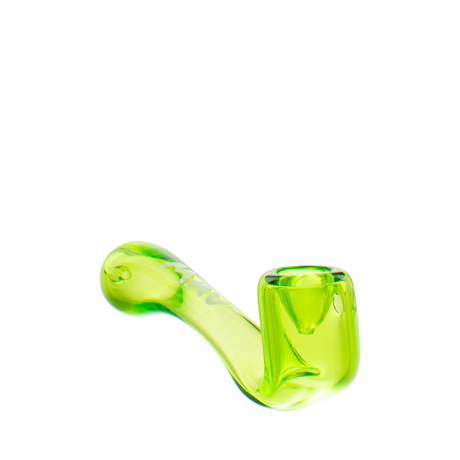 MAV Glass 5" Sherlock Hand Pipe in Green - Angled Side View on White Background