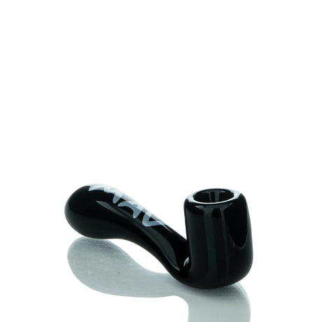 MAV Glass 5" Sherlock Hand Pipe - Sleek Black Finish - Side View on White
