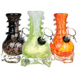 5" Slip In To The Flow Soft Glass Water Pipes in assorted vibrant frit designs, front view