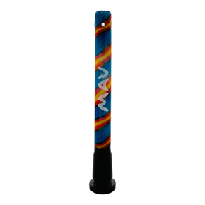 MAV Glass 5" Swirly Wig Wag Barber Pole Colored Downstem with 4 Hole Filtration