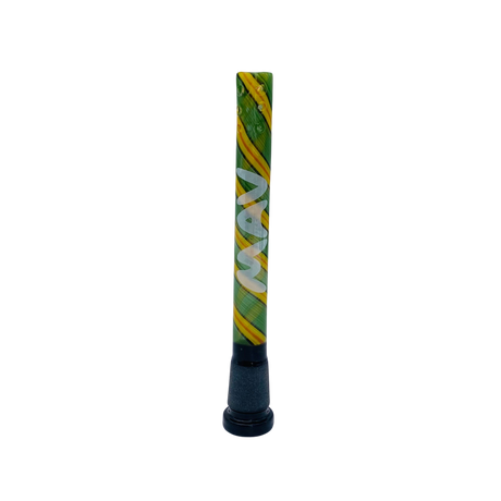 MAV Glass 5" Swirly Wig Wag Downstem with 9 Hole Filtration, Front View on White Background