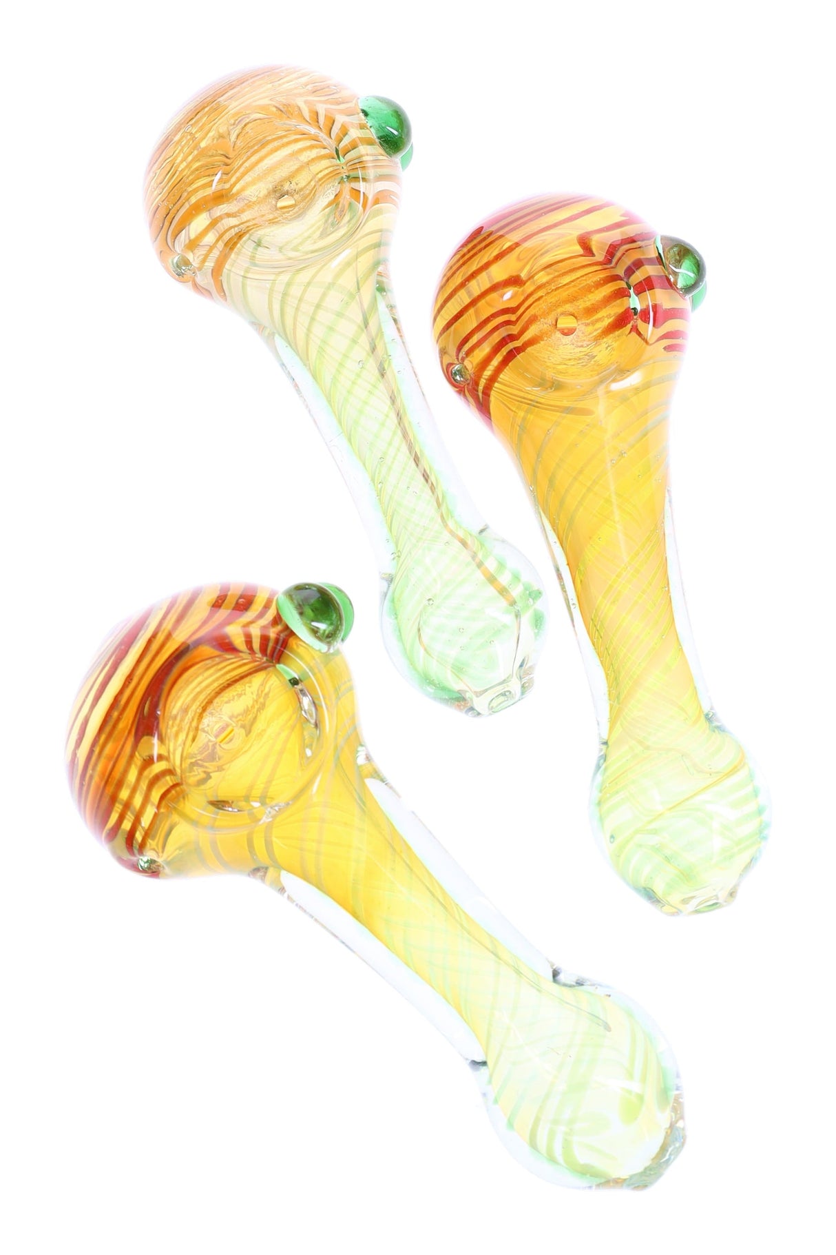 Color-Changing Multicolor Spiral Striped Glass Hand Pipe “Twist Pop” – 4″