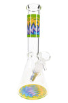 Glass Beaker Bong “Wig-Wag Wave” – 10″ – Ice Pinch – 18.8 mm GoG