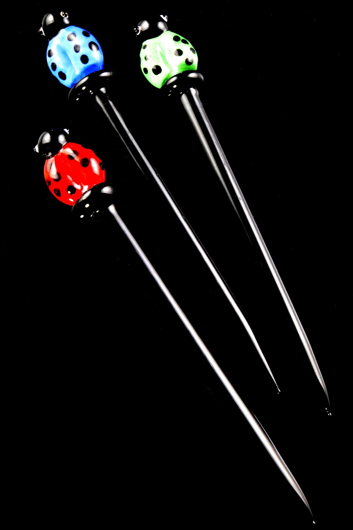 Glass Ladybug Dab Tool – 5″ - Assorted Colors