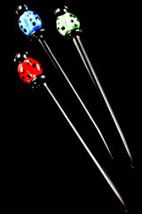 Glass Ladybug Dab Tool – 5″ - Assorted Colors