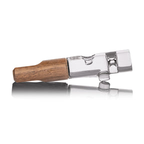MJ Arsenal Ridge Chillum Taster One Hitter with wooden mouthpiece - side view on white background