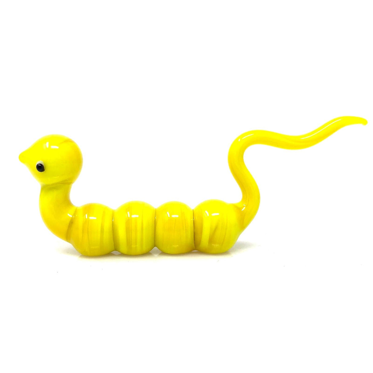 AFM Caterpillar Glass Dabber Tool with vibrant yellow color and detailed segments, side view