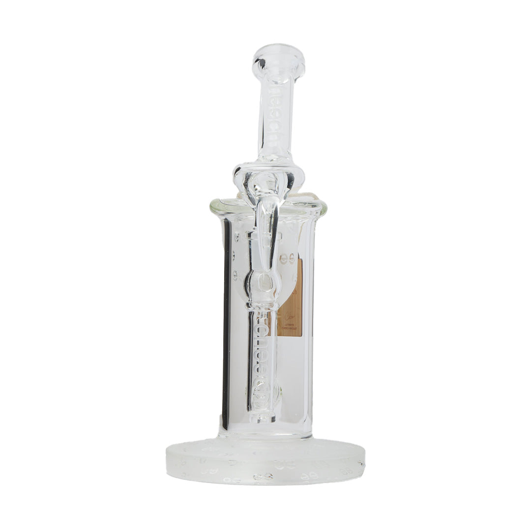 Cheech Glass 9.5" Sandblast Inner Recycler Water Pipe Front View on Seamless White Background