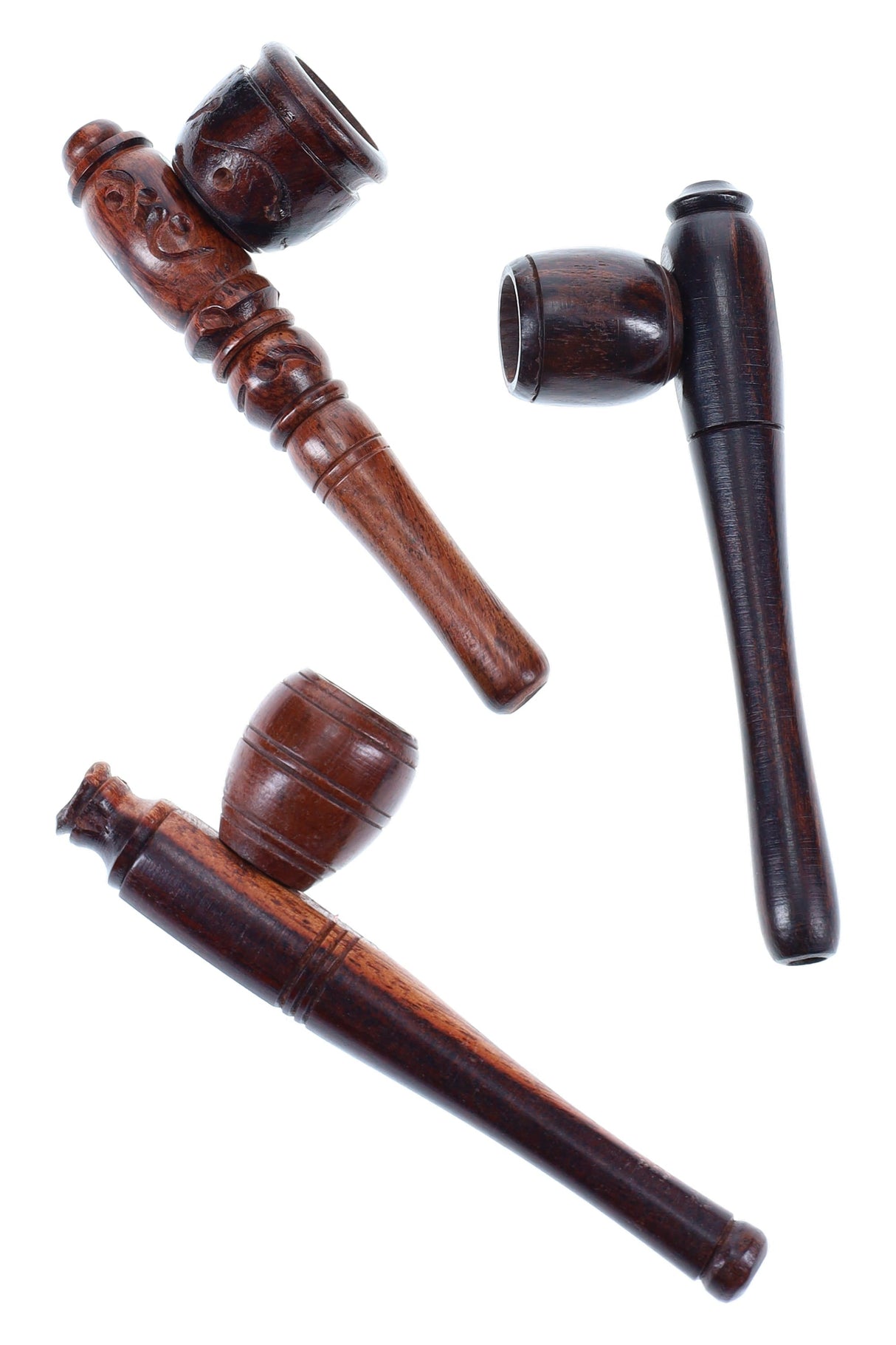 Carved Wood Hand Pipe “Trail Carver” – 3½–4″ – Assorted