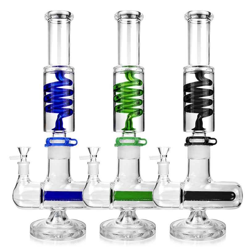 16" Glycerin Coil Color Inline Bong