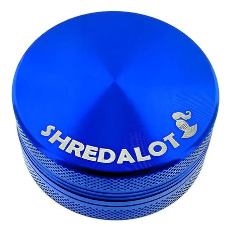 Sir Shredalot 2-Part Grinder in Blue - Top View with Textured Grip